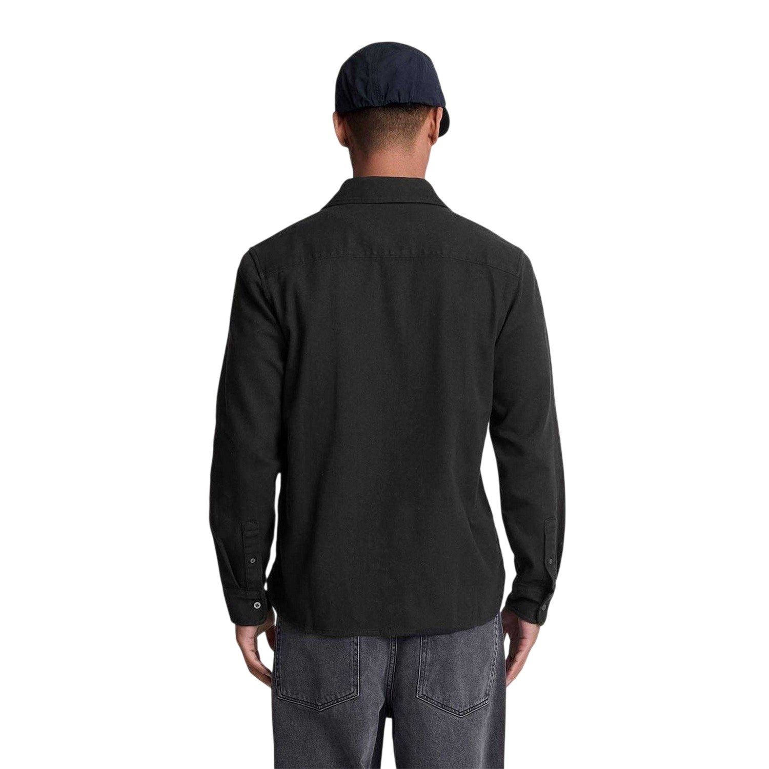 Black - Back - Lyle & Scott Mens Logo Twill Shirt