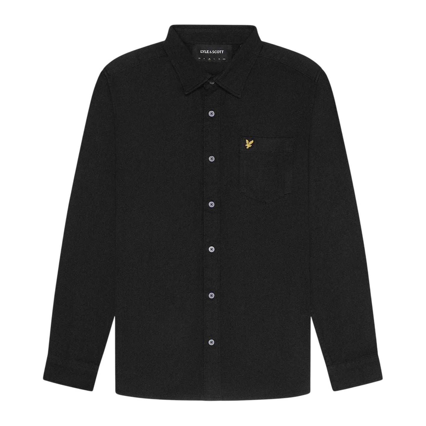 Black - Front - Lyle & Scott Mens Logo Twill Shirt