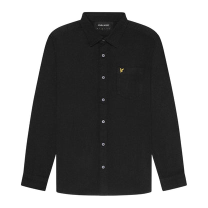 Black - Front - Lyle & Scott Mens Logo Twill Shirt