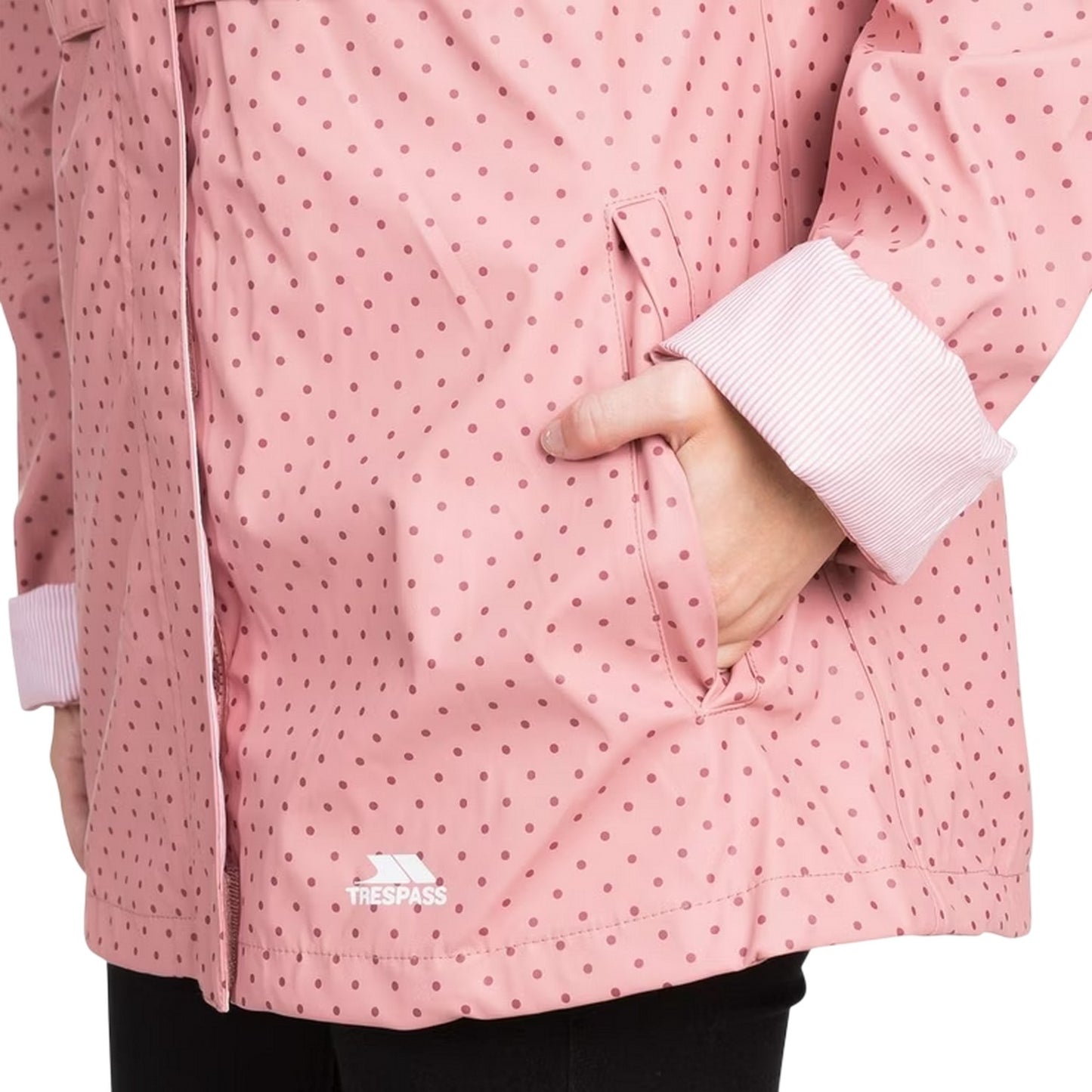 Dusty Rose - Lifestyle - Trespass Womens-Ladies Splosh Hooded Ribbed Cuff Raincoat