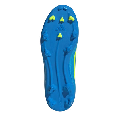 Blue-Solar Yellow - Side - Adidas Childrens-Kids F50 League Firm Ground Football Boots