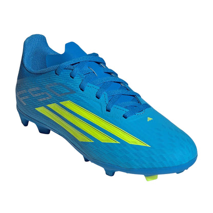 Blue-Solar Yellow - Lifestyle - Adidas Childrens-Kids F50 League Firm Ground Football Boots