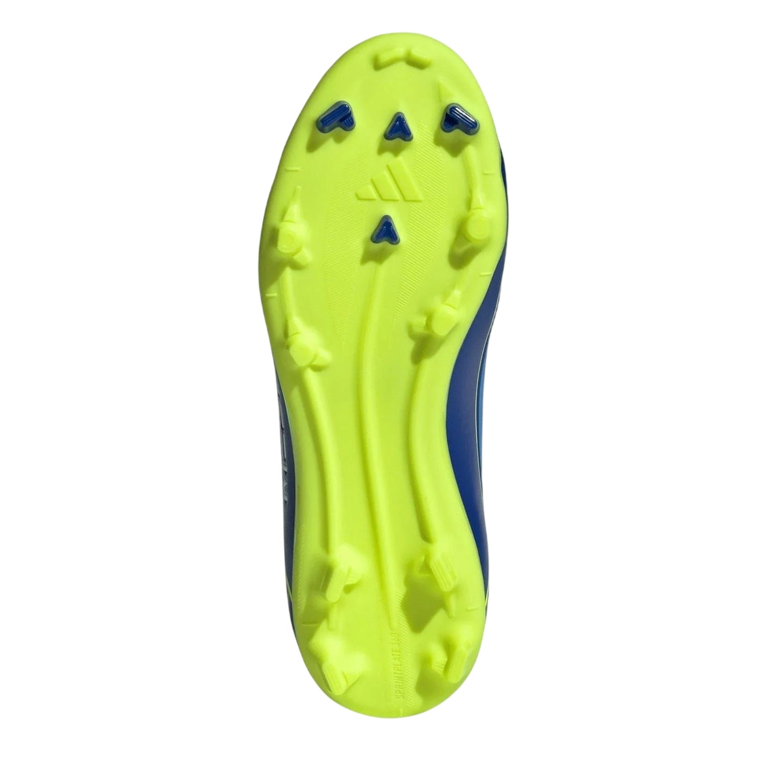 Blue-Yellow - Side - Adidas Childrens-Kids F50 League Firm Ground Football Boots
