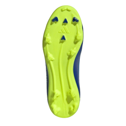 Blue-Yellow - Side - Adidas Childrens-Kids F50 League Firm Ground Football Boots