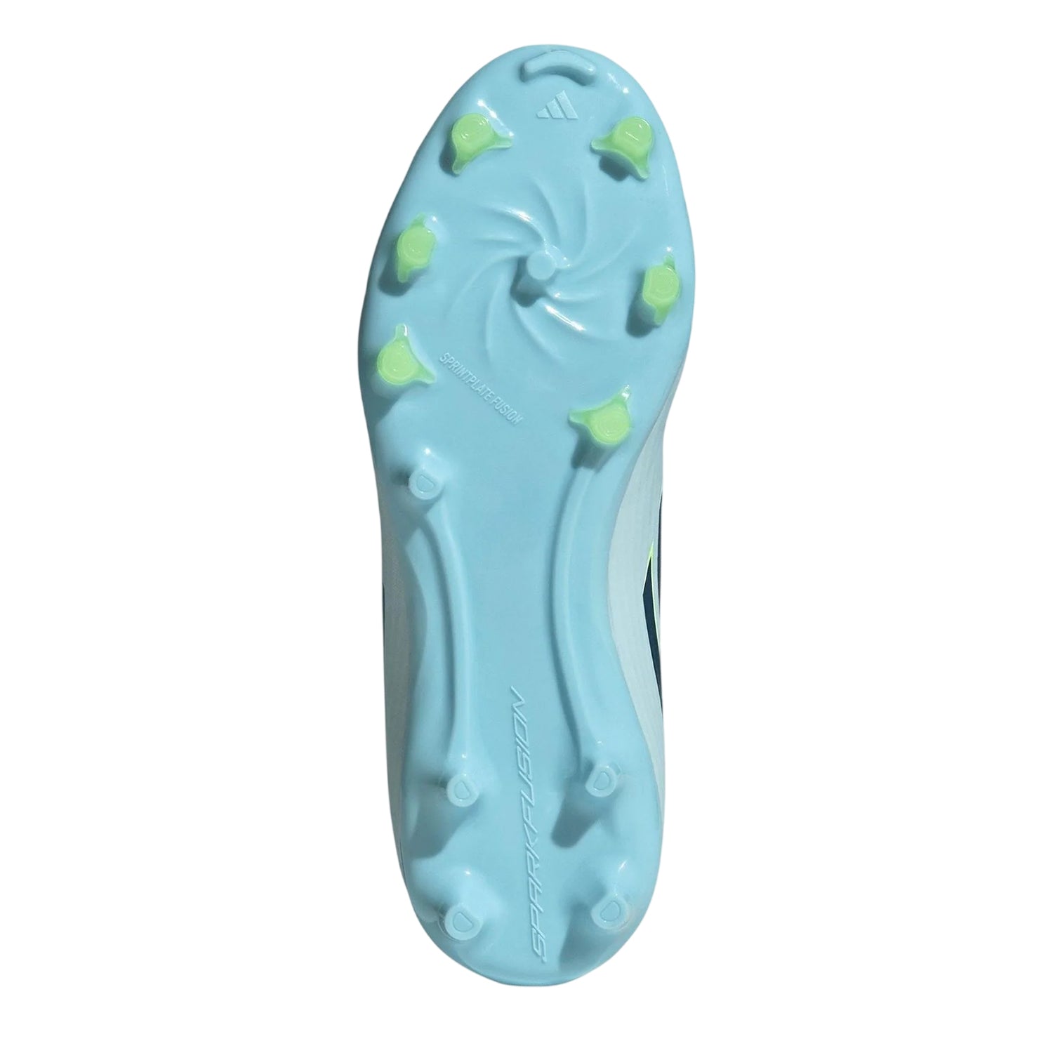 Light Blue-Yellow - Side - Adidas Childrens-Kids F50 League Firm Ground Football Boots