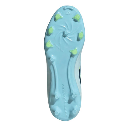 Light Blue-Yellow - Side - Adidas Childrens-Kids F50 League Firm Ground Football Boots