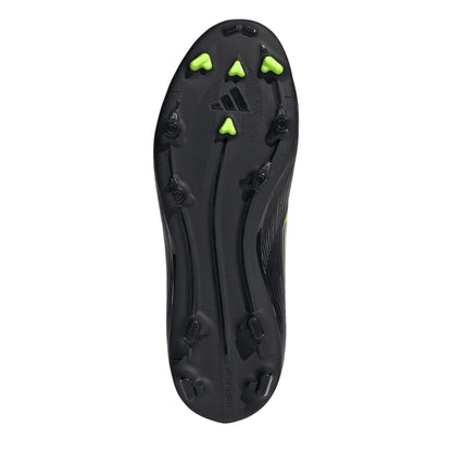 Black-Lemon - Side - Adidas Childrens-Kids F50 League Firm Ground Football Boots