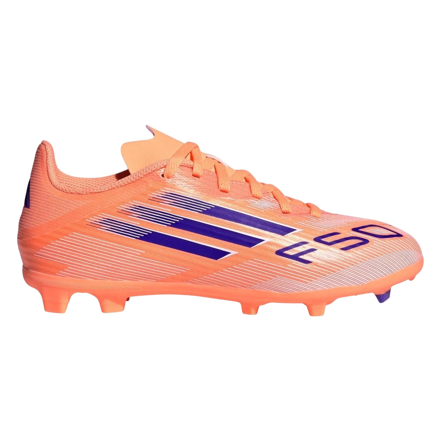 Orange-Blue - Front - Adidas Childrens-Kids F50 League Firm Ground Football Boots