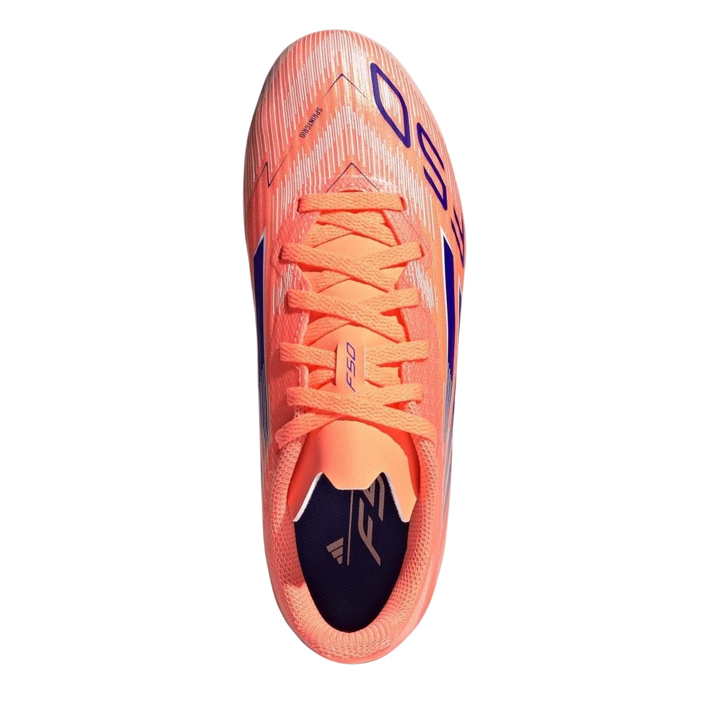Orange-Blue - Back - Adidas Childrens-Kids F50 League Firm Ground Football Boots