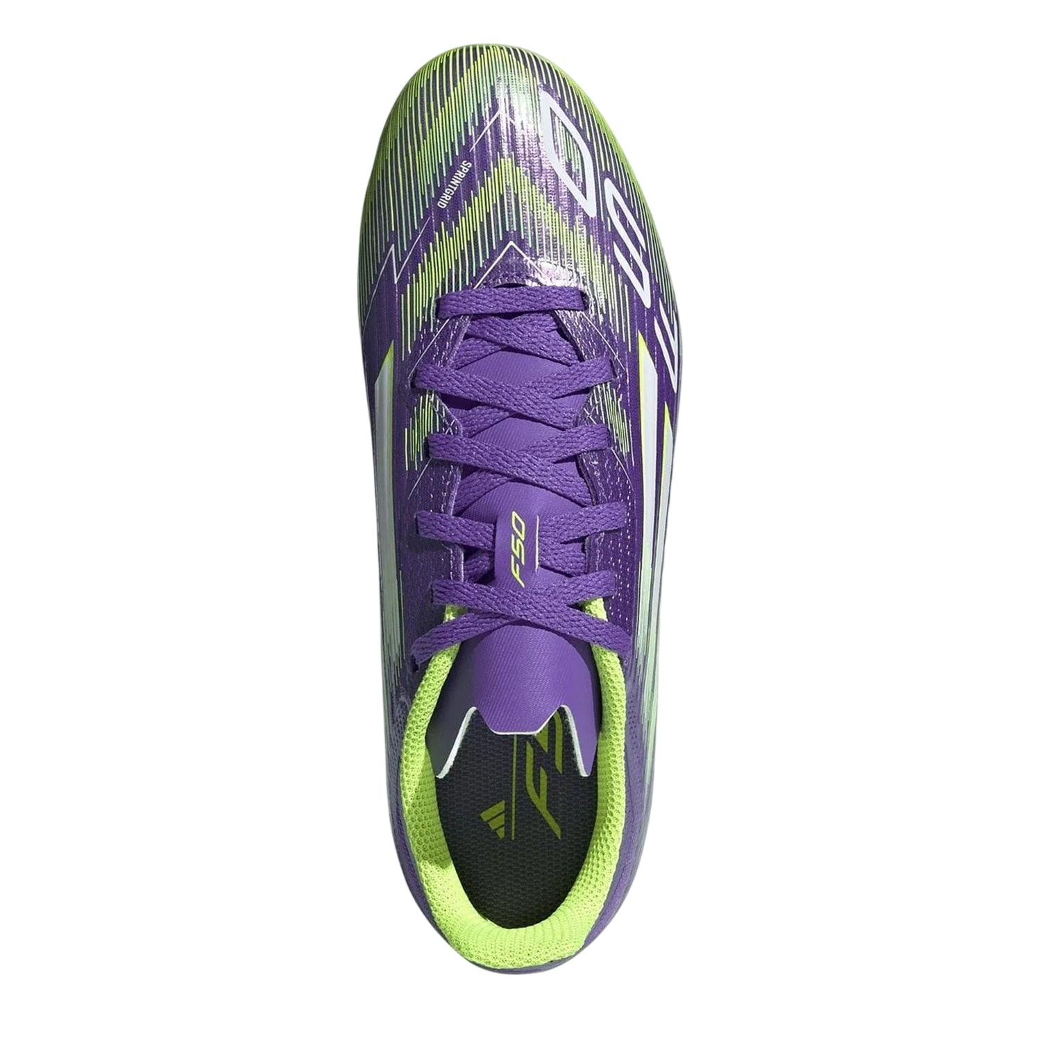 Purple-White - Back - Adidas Childrens-Kids F50 League Firm Ground Football Boots