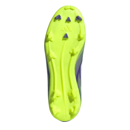 Purple-White - Side - Adidas Childrens-Kids F50 League Firm Ground Football Boots
