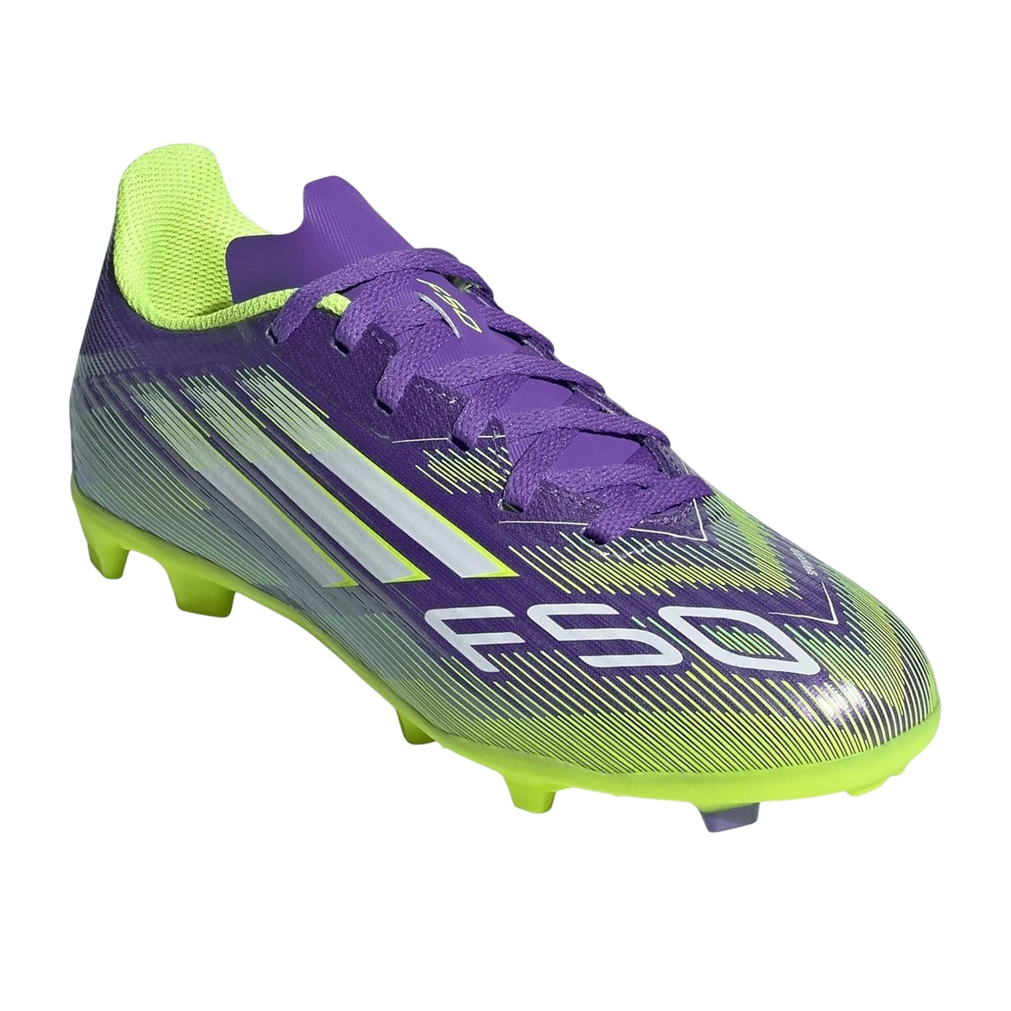 Purple-White - Lifestyle - Adidas Childrens-Kids F50 League Firm Ground Football Boots