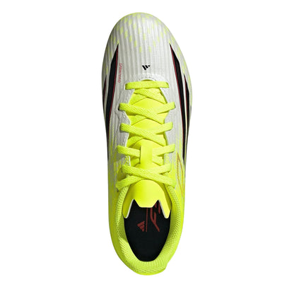 Solar Yellow - Back - Adidas Childrens-Kids F50 League Firm Ground Football Boots