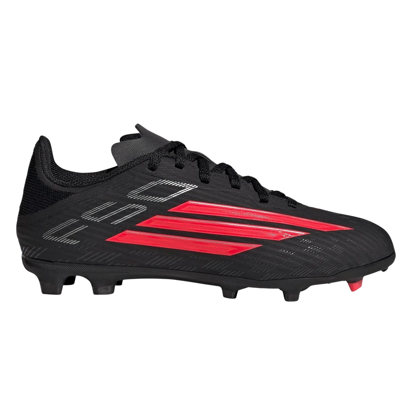 Black-Red - Front - Adidas Childrens-Kids F50 League Firm Ground Football Boots