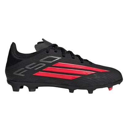 Black-Red - Front - Adidas Childrens-Kids F50 League Firm Ground Football Boots