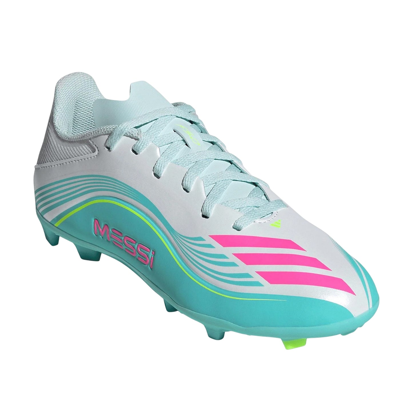 White-Pink-Blue - Lifestyle - Adidas Childrens-Kids F50 League Firm Ground Football Boots