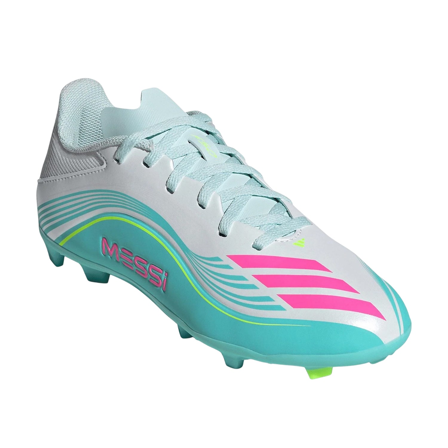 White-Pink-Blue - Lifestyle - Adidas Childrens-Kids F50 League Firm Ground Football Boots