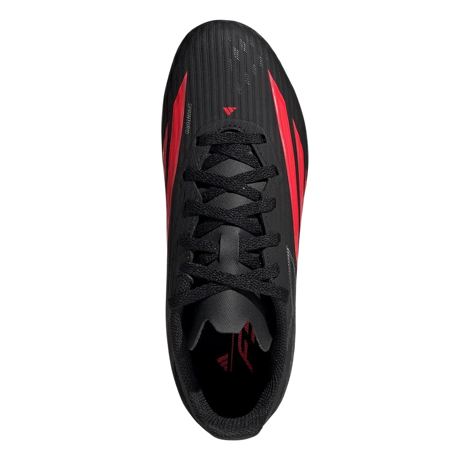 Black-Red - Back - Adidas Childrens-Kids F50 League Firm Ground Football Boots