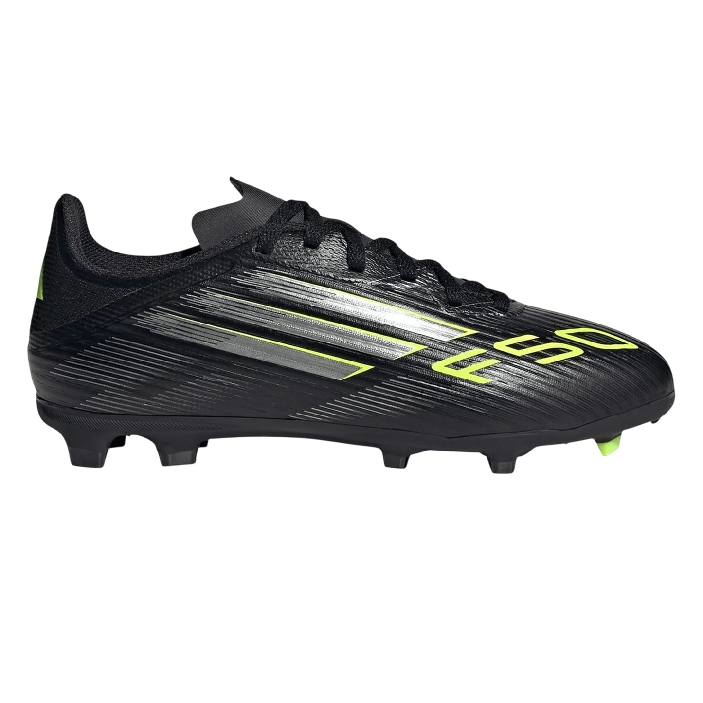 Black-Lemon - Front - Adidas Childrens-Kids F50 League Firm Ground Football Boots