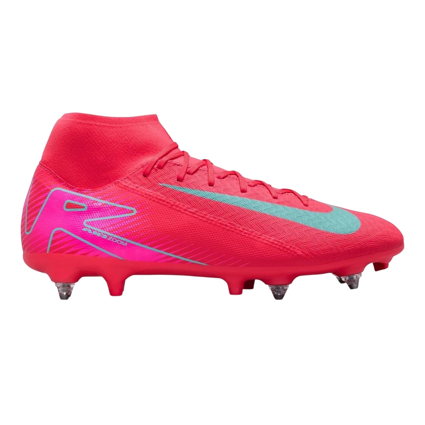 Red-Green - Front - Nike Mens Mercurial Superfly 10 Soft Ground Football Boots