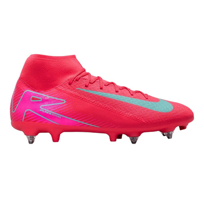 Red-Green - Front - Nike Mens Mercurial Superfly 10 Soft Ground Football Boots