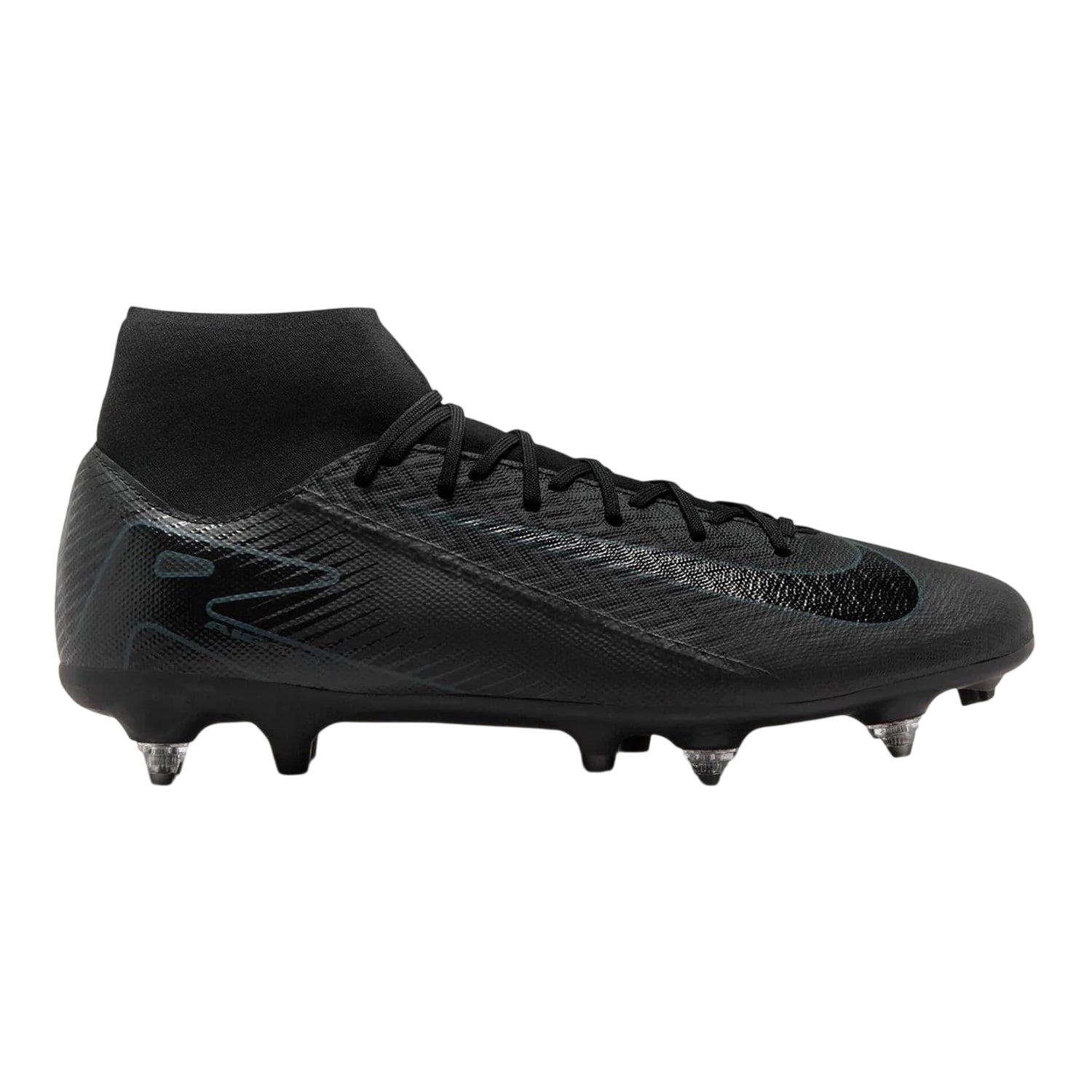 Black-Green - Front - Nike Mens Mercurial Superfly 10 Soft Ground Football Boots
