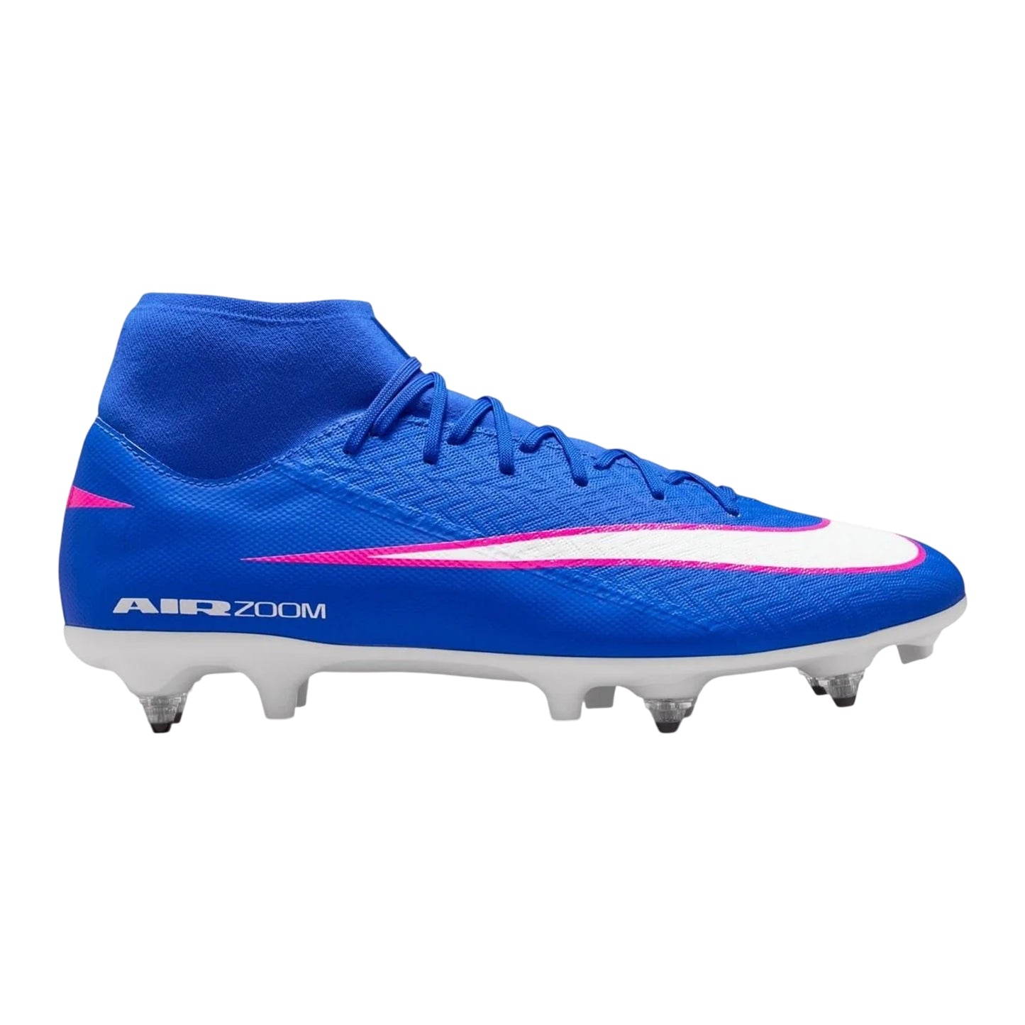 Blue-White-Pink - Front - Nike Mens Mercurial Superfly 10 Soft Ground Football Boots