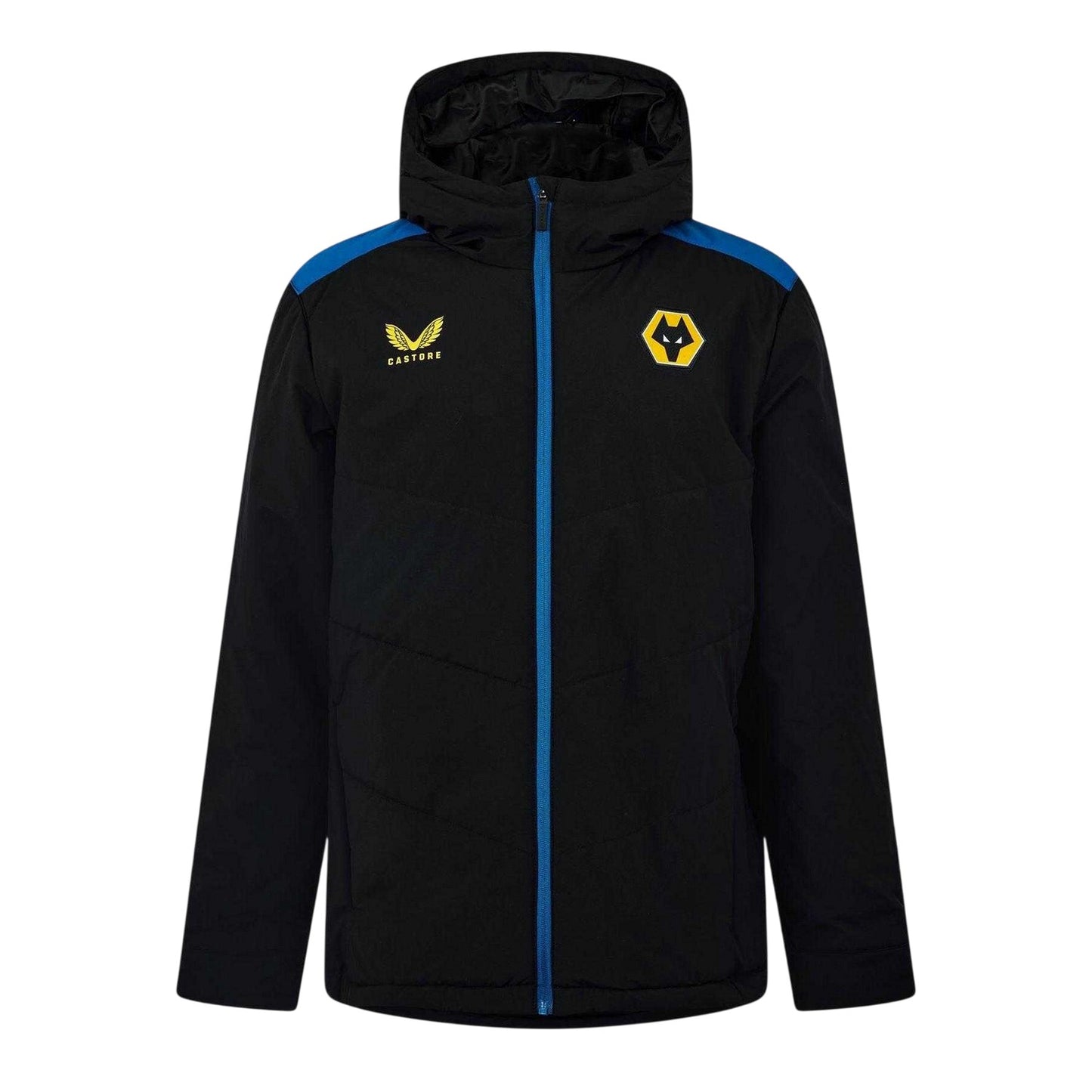 Caviar-Ink Blue - Front - Castore Mens Wolverhampton Wanderers FC Anorak