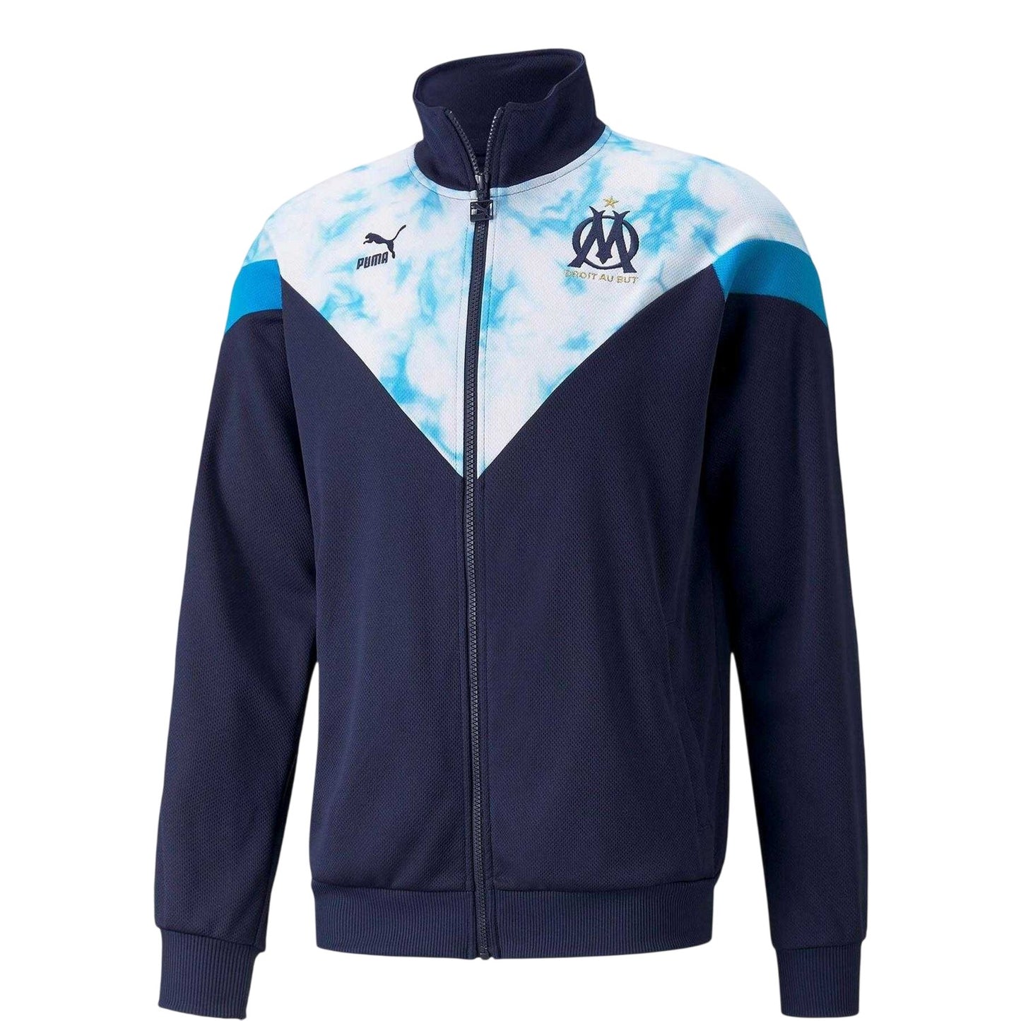 Navy - Front - Puma Mens Olympique De Marseille FC Track Jacket