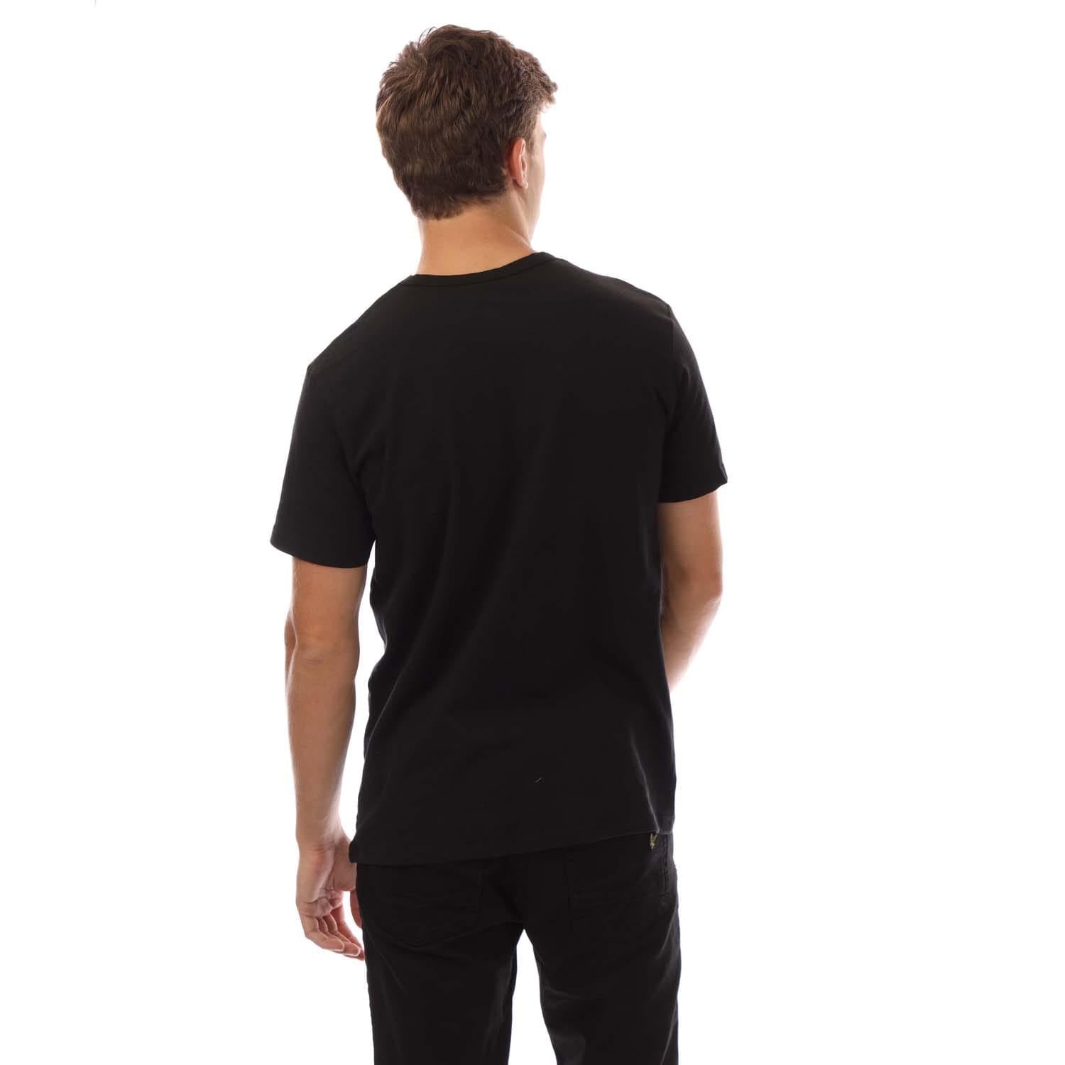 White-Black-Beige - Back - Lyle & Scott Mens Striped T-Shirt (Pack of 3)