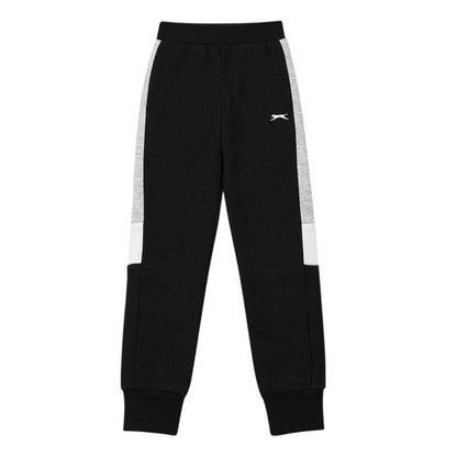 Black-Grey - Lifestyle - Slazenger Childrens-Kids Colour Block Fleece Tracksuit