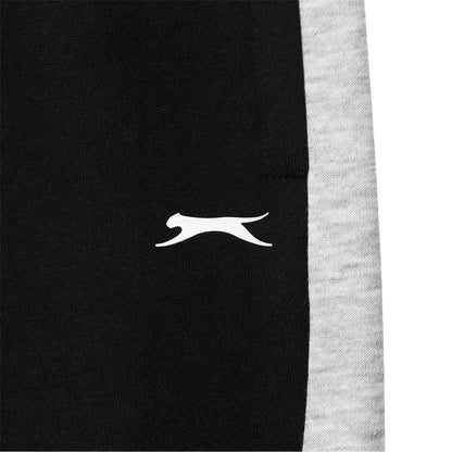 Black-Grey - Pack Shot - Slazenger Childrens-Kids Colour Block Fleece Tracksuit