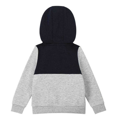 Navy-Grey - Side - Slazenger Childrens-Kids Colour Block Fleece Tracksuit