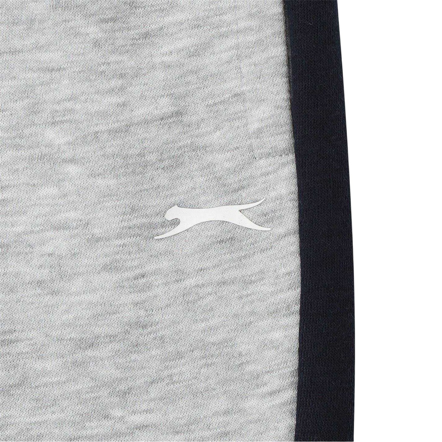 Navy-Grey - Pack Shot - Slazenger Childrens-Kids Colour Block Fleece Tracksuit