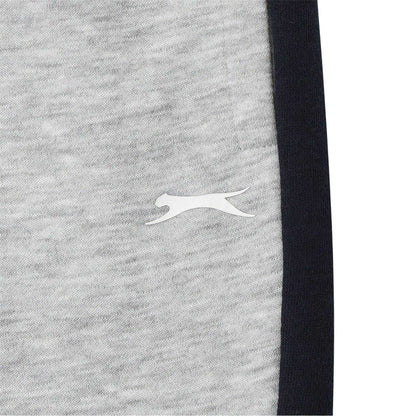 Navy-Grey - Pack Shot - Slazenger Childrens-Kids Colour Block Fleece Tracksuit
