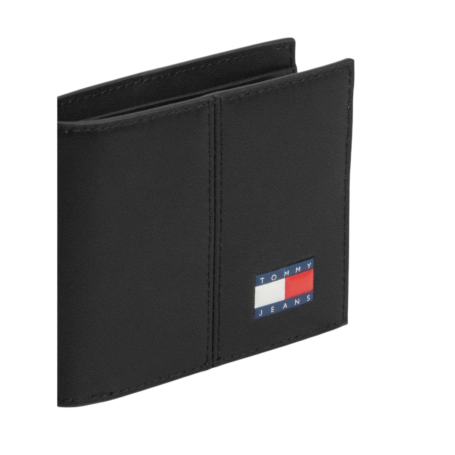 Black - Back - Tommy Jeans Tri-Fold Leather Card Wallet