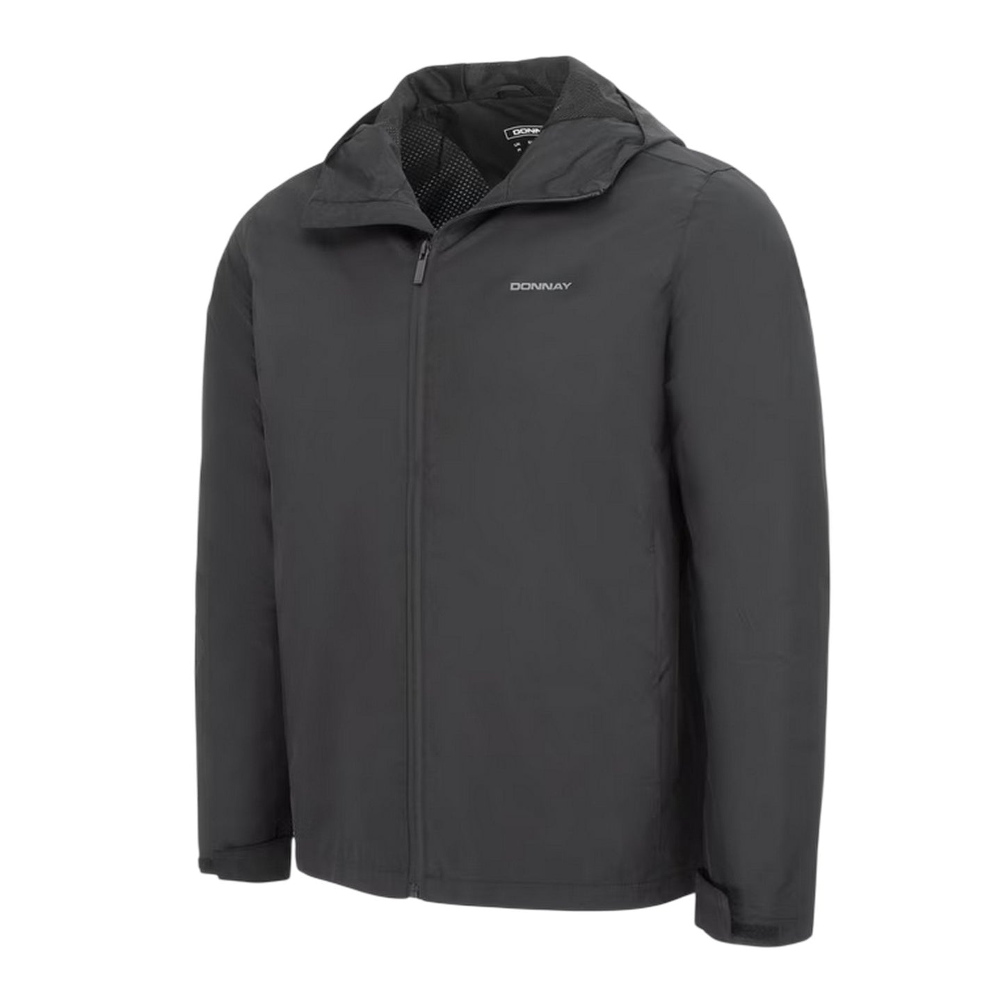 Black - Side - Donnay Mens Lightweight Hooded Jacket