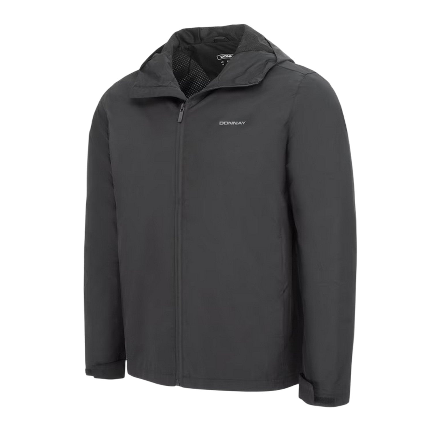 Black - Side - Donnay Mens Lightweight Hooded Jacket