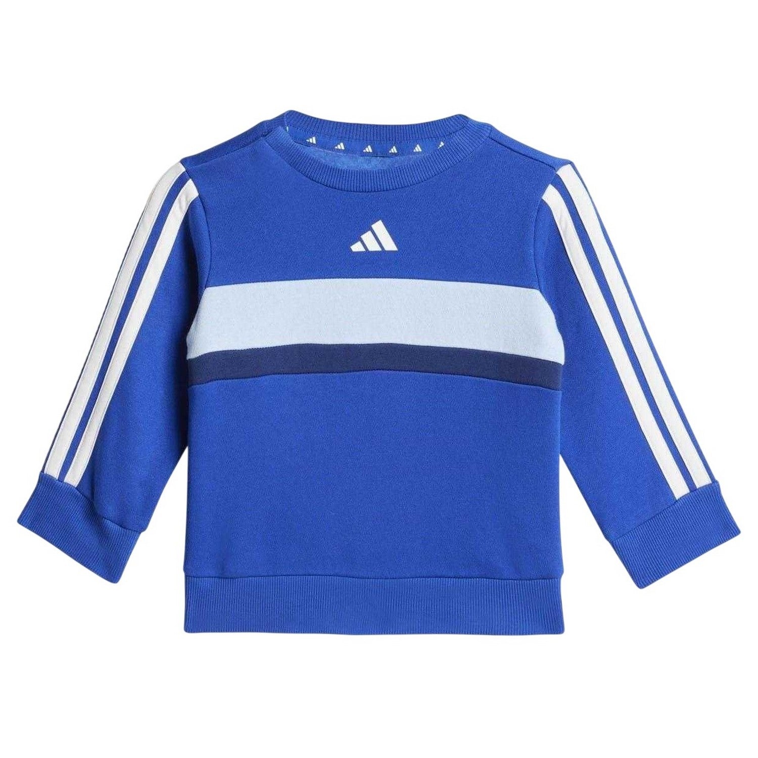 Blue-Grey - Back - Adidas Baby Long-Sleeved Tracksuit Set