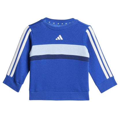 Blue-Grey - Back - Adidas Baby Long-Sleeved Tracksuit Set