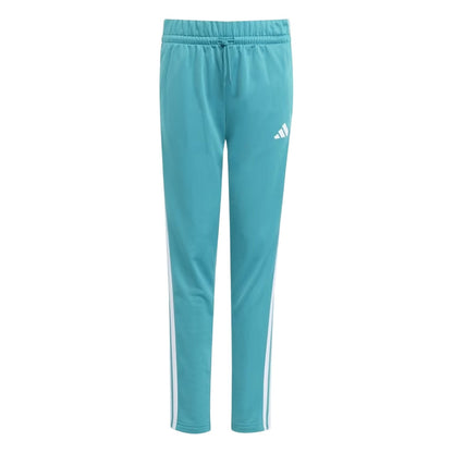 Green-White - Side - Adidas Childrens-Kids Essentials Tiberio Colour Block Tracksuit