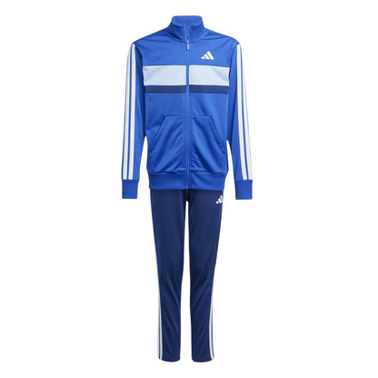 Blue-White - Front - Adidas Childrens-Kids Essentials Tiberio Colour Block Tracksuit