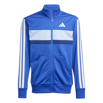 Blue-White - Back - Adidas Childrens-Kids Essentials Tiberio Colour Block Tracksuit