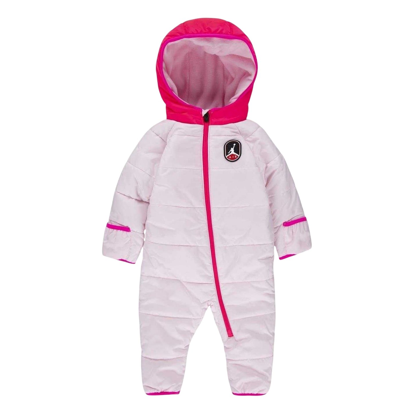 Pink Foam - Front - Nike Baby Air Jordan Hooded Jumpsuit