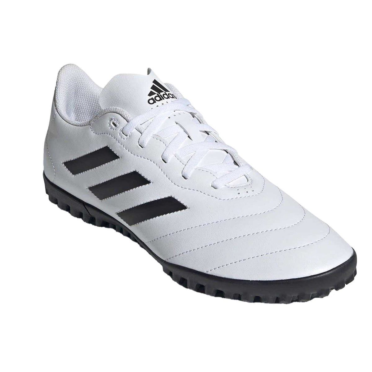 White-Black - Pack Shot - Adidas Mens Goletto VIII 3 Stripes Leather Artificial Ground Football Boots