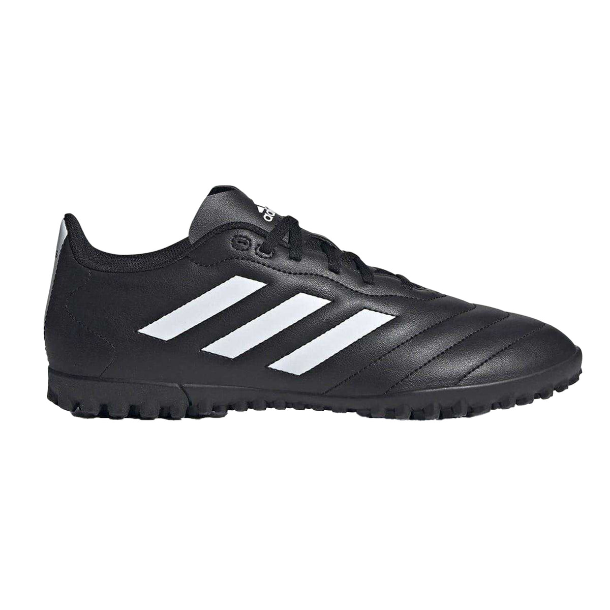 Black-White - Front - Adidas Mens Goletto VIII 3 Stripes Leather Artificial Ground Football Boots