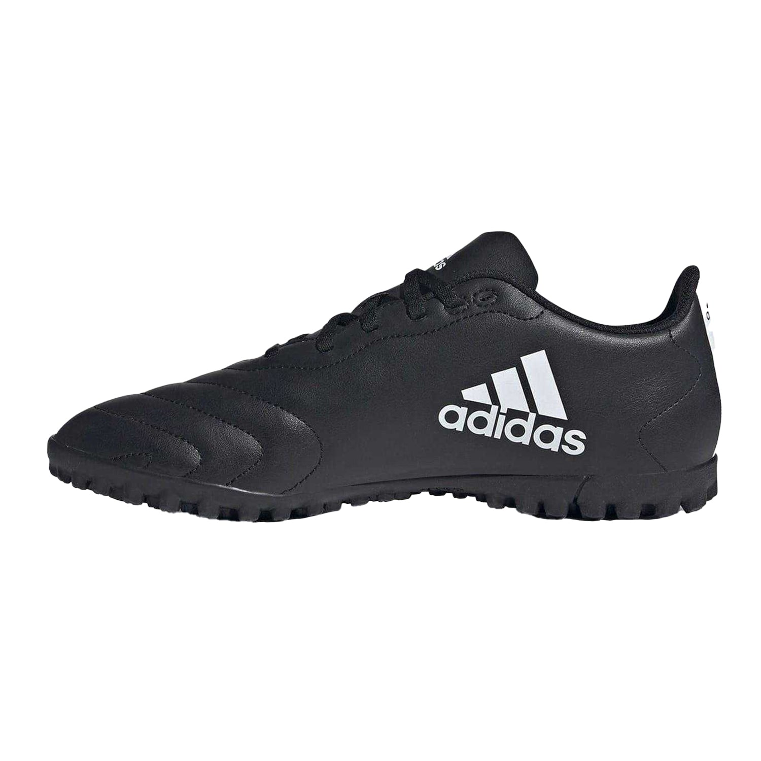 Black-White - Side - Adidas Mens Goletto VIII 3 Stripes Leather Artificial Ground Football Boots