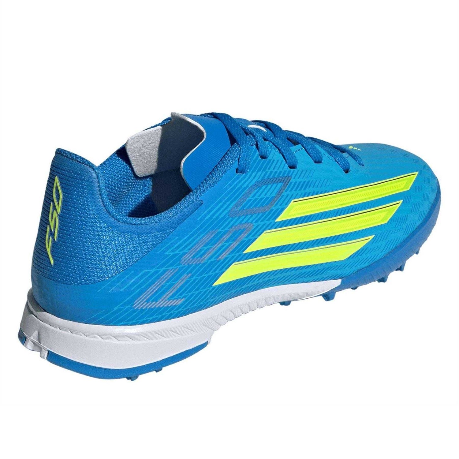 Blue-Solar Yellow - Back - Adidas Childrens-Kids F50 League Football Boots