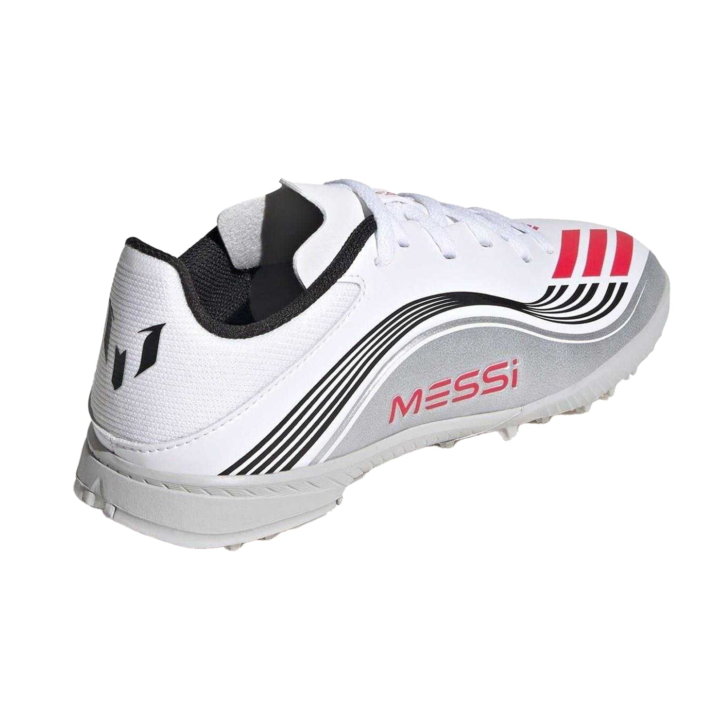 White-Red - Back - Adidas Childrens-Kids F50 League Football Boots