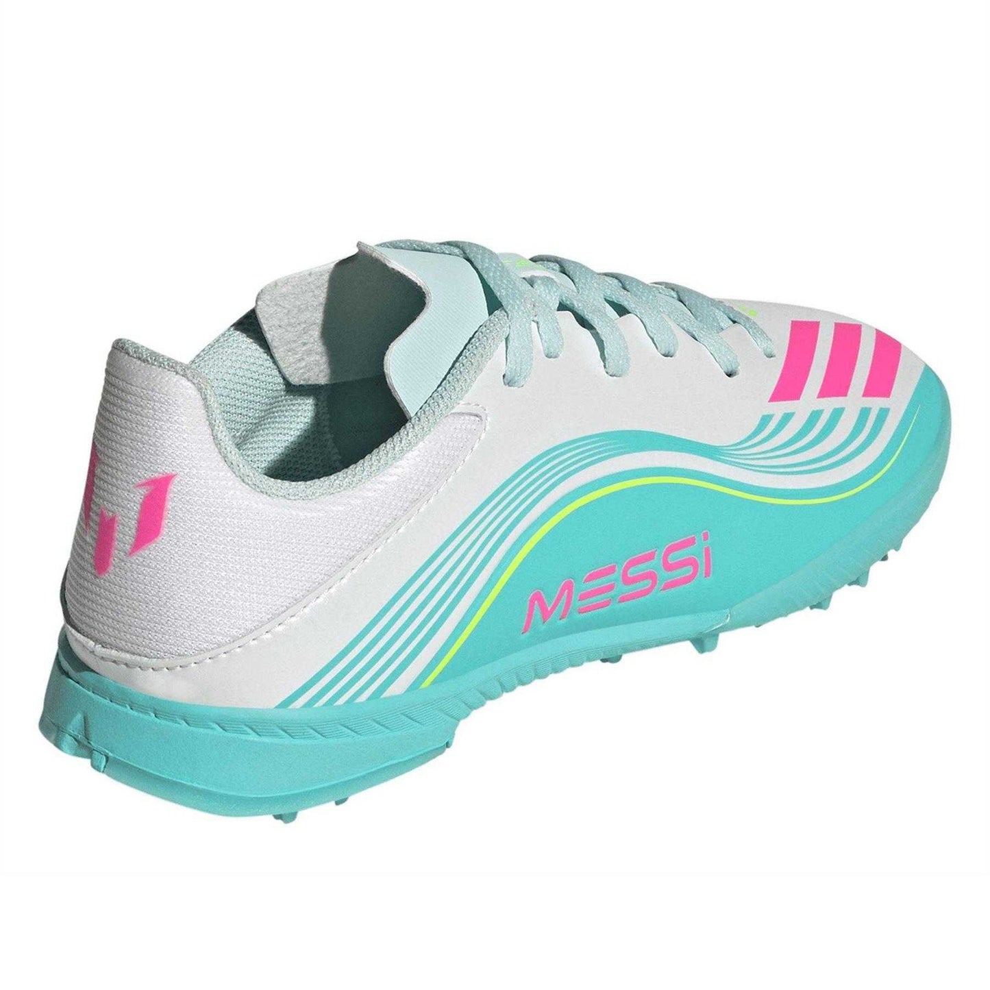 White-Pink-Blue - Back - Adidas Childrens-Kids F50 League Football Boots